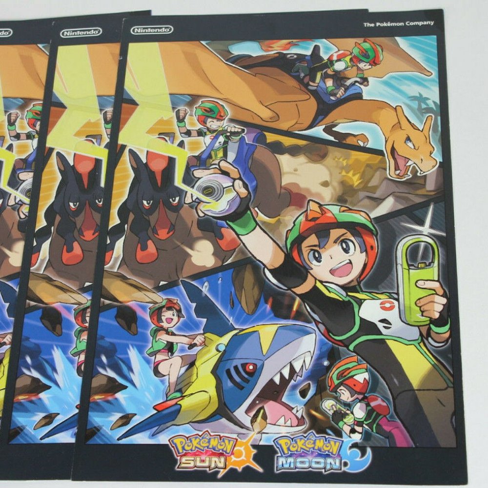 FREE With 2 Piece BUNDLE PURCHASE  New Pokémon Sun and Pokémon Moon 11" x 17"